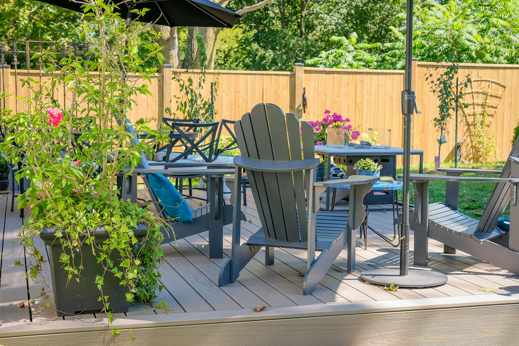 Completed Deck with Adirondack Chair