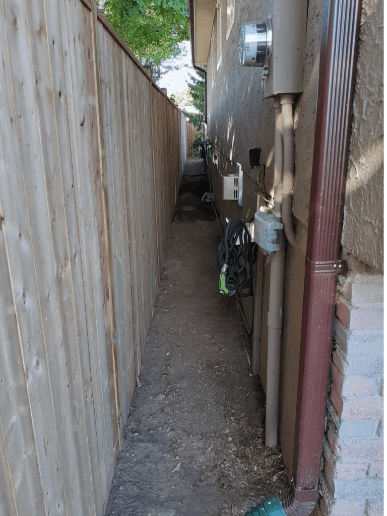 privacy fencing near school where existing chain link fence seperates properties